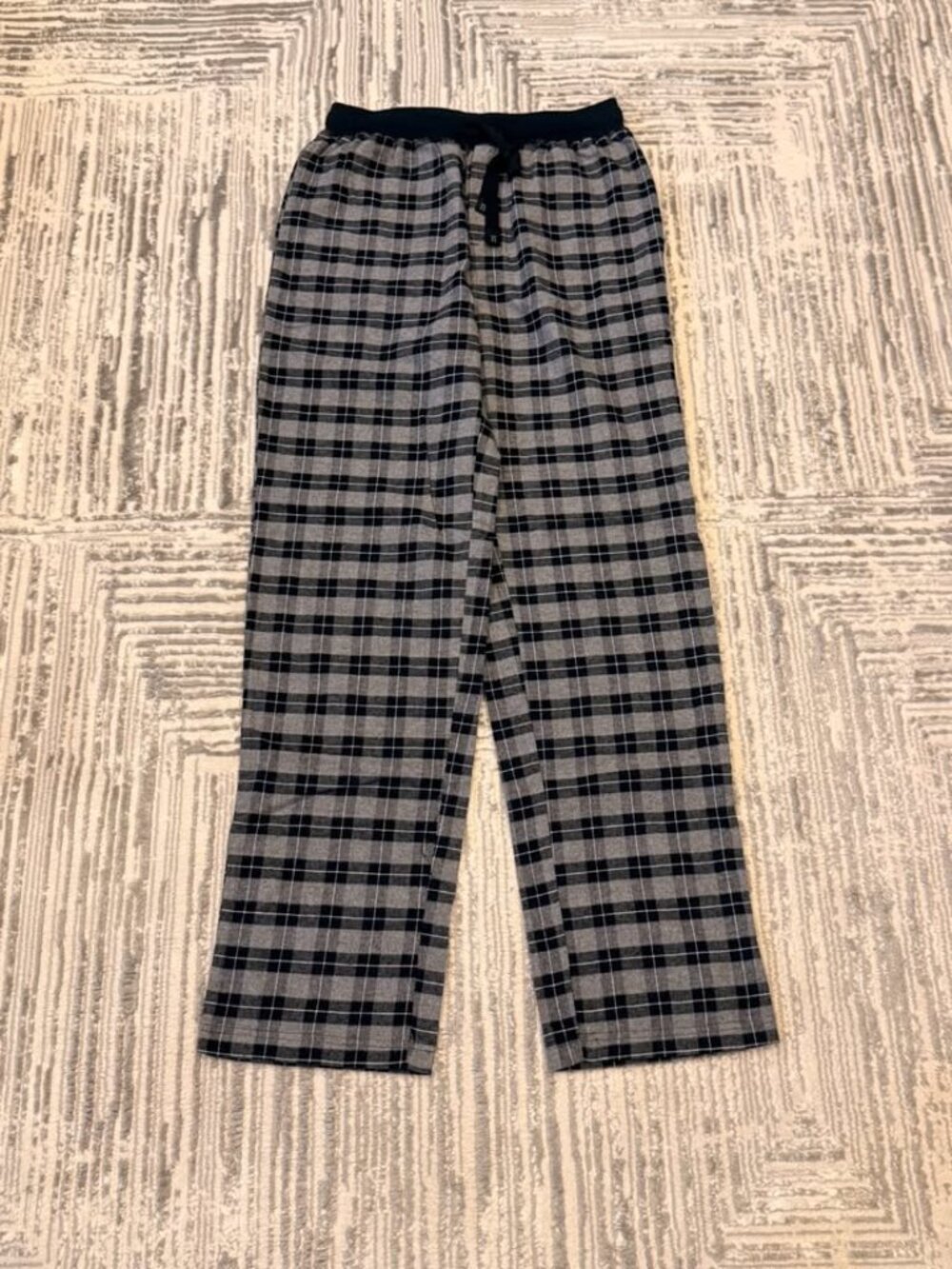 NEW Haggar men's small black/gray soft cotton lounge pj pants MSRP $60